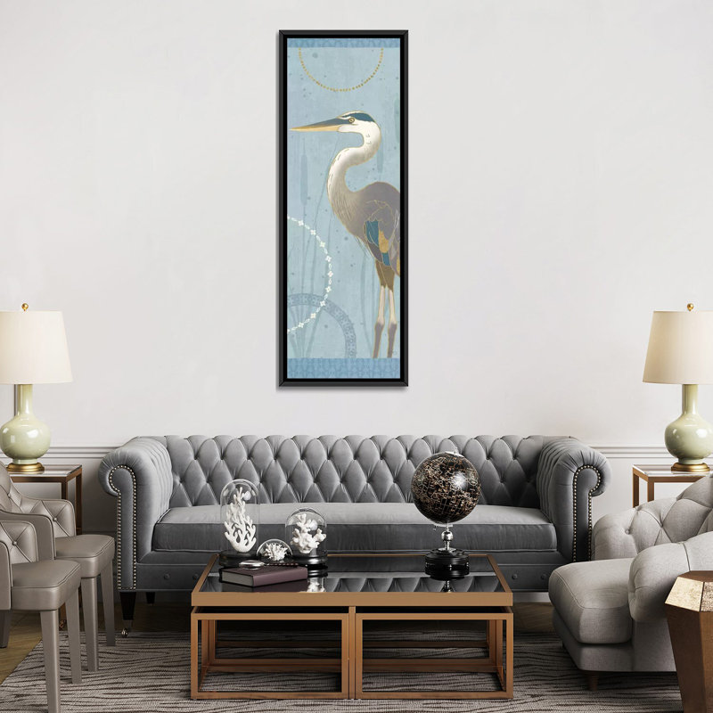 «By The Shore V», reproduction d'art graphique sur toile tendue, H 36 po x l 12 po x P 1,5 po, Toile avec cadre noir