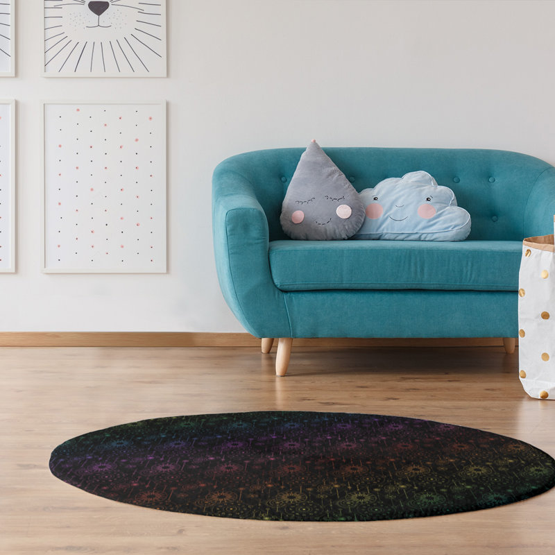 Tapis de zone noir/mauve astrologie, Rectangle 2 pi x 3 pi
