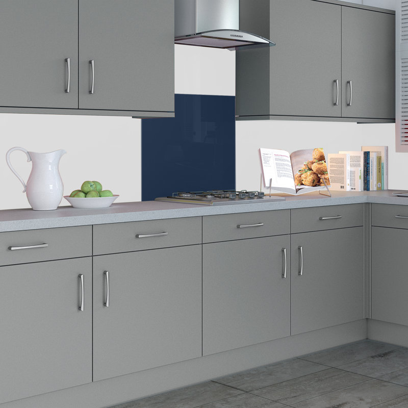 60cm W x 75cm L Glass Peel and Stick Panel, Navy