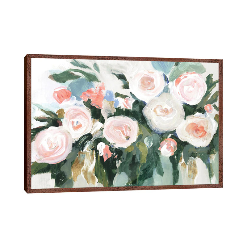 Floral Fragrance 1 Piece Painting on Canvas, 101.6 cm H x 66.04 cm W, Classic Brown Wood Framed