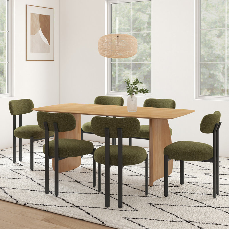 Upholstered Dining Chair With Metal Frame, Modern Side Chair For Kitchen/Dining Room, Green
