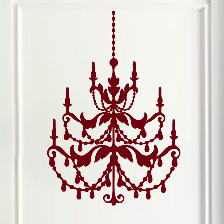 Décalcomanie murale lustre française, H 48 po x l 33 po x P 0,01 po, Bourgogne
