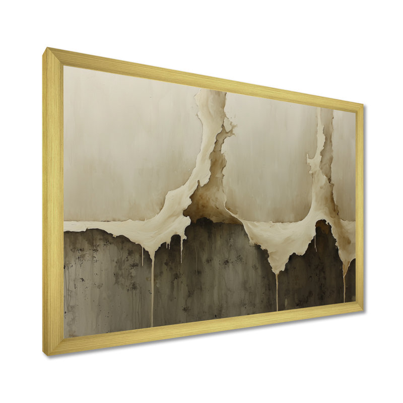 Christchurch Ephemeral Pathway Drip Peinture II, H 12 po x l 20 po, Reproduction encadrée d'une seule photo, Doré