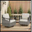 Ensemble de chaises berçantes pivotantes en osier toutes saisons pour l'extérieur-89273724-89273723