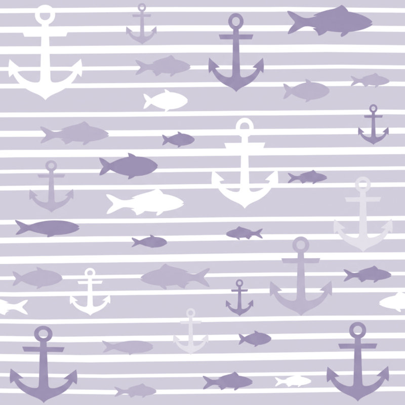 Couvertures Anchors, 50in W x 60in H, Mauve clair / blanc