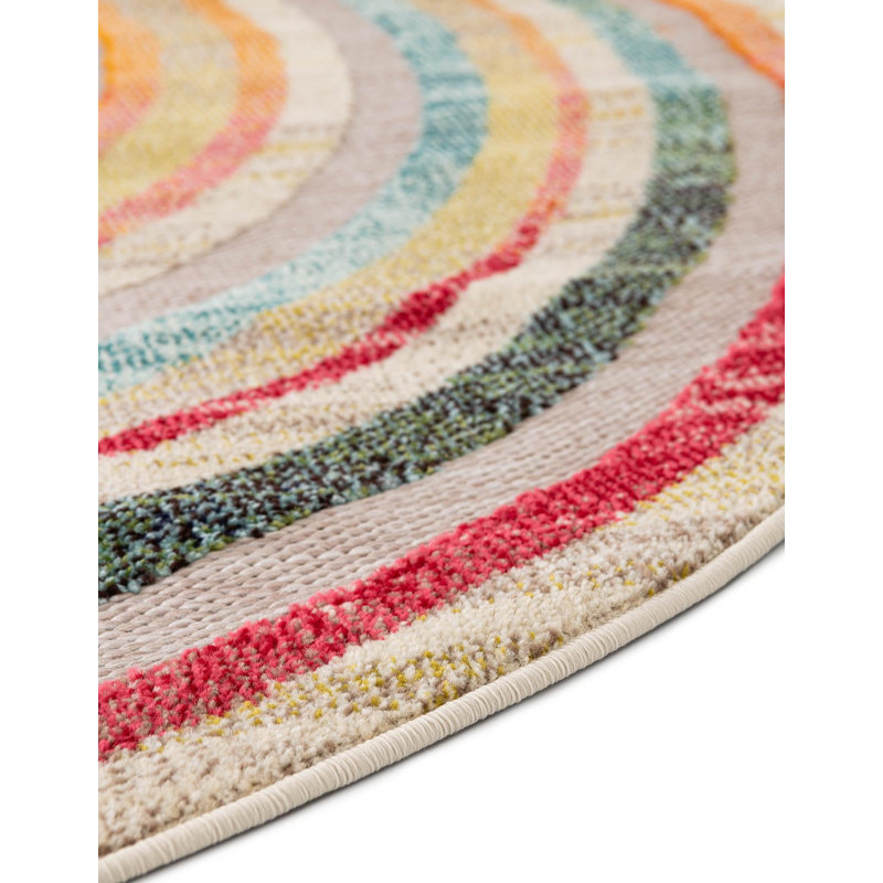 Wrought Studio Taghazout Marelda Indoor/Outdoor Area Rug, Round 3'1"