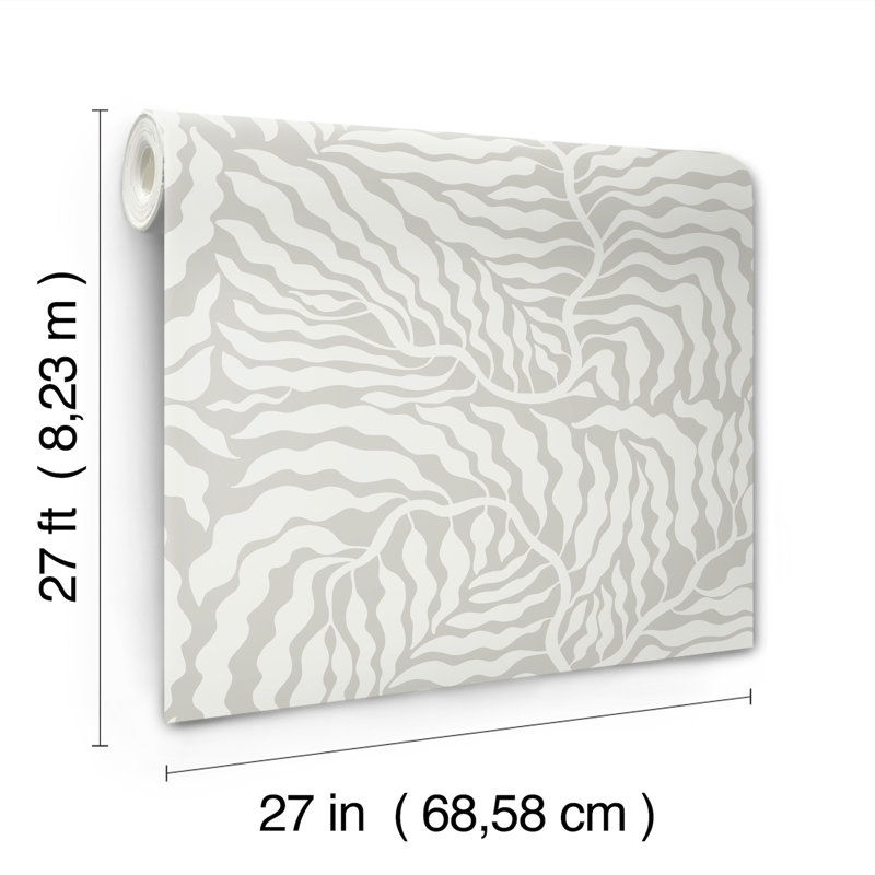 Papier peint Fern Fronds, gris