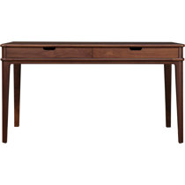 Welwick Designs HD8462 Rectangular 3-Drawer Writing Desk with Storage, Dark Walnut