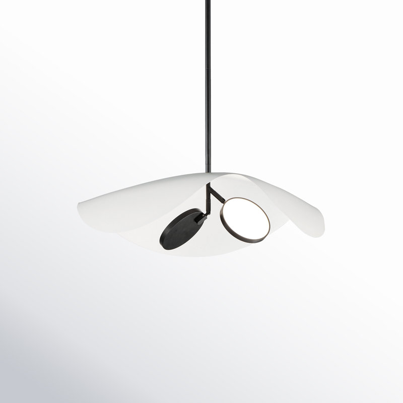 Hinton 2 - Light LED Novelty Pendant, White/Black