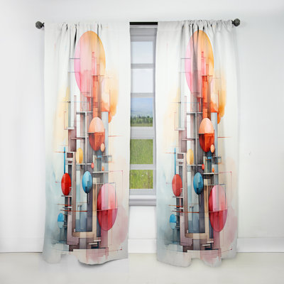 Glenshire Constructivism Spatial Dynamics Interplay - Rideau moderne - Velours obscurcissant - 1 panneau