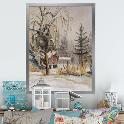 Winter Village Landscape II - peinture