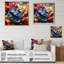 Hortensia bleue et orange en fleurs III sur toile-976166815-976166814