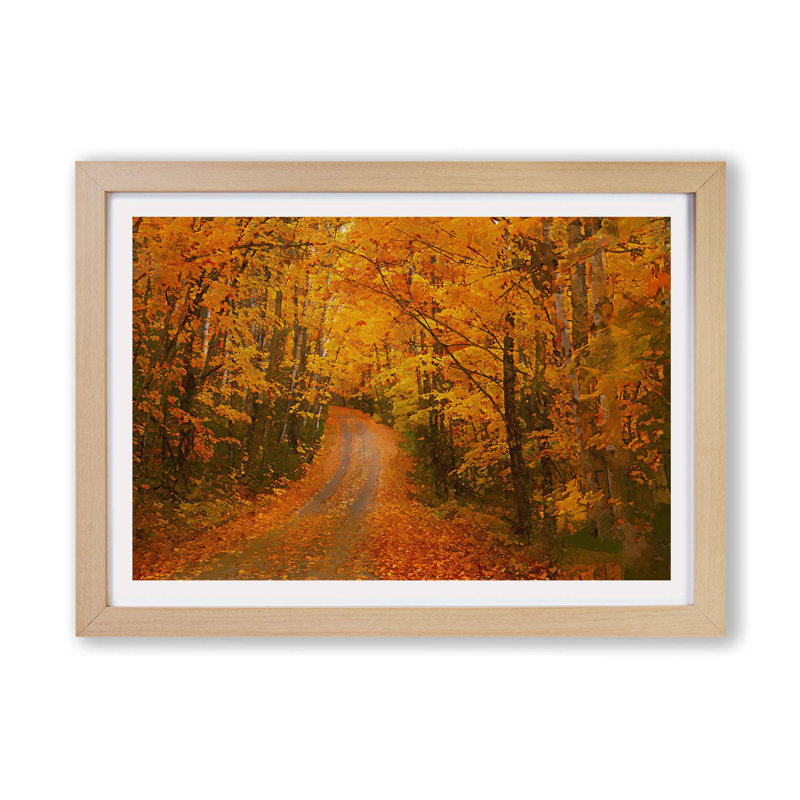 Heading Into The Forest - Single Picture Frame Painting, Oak, 62cm H x 87cm W x 2cm D