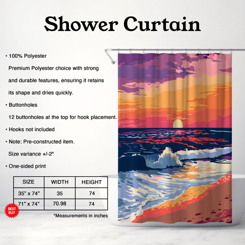 Voyd Shower Curtain, 74"H x 71"W