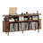 Large Round Record Player Stand with Charging Station, Vinyl Record Storage Cabinet with Sliding Door, Mid Century Modern Turntable Stand with Open Shelves for Bedroom Living Room-57485511-61306267