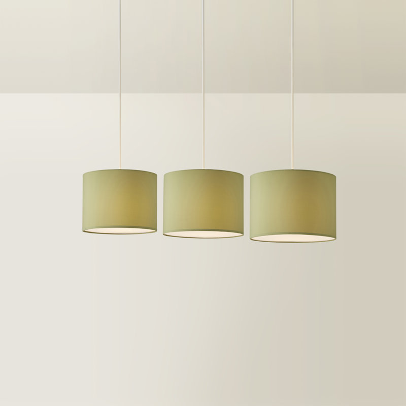 22cm H Blended Fabric Drum Pendant Shade, Green