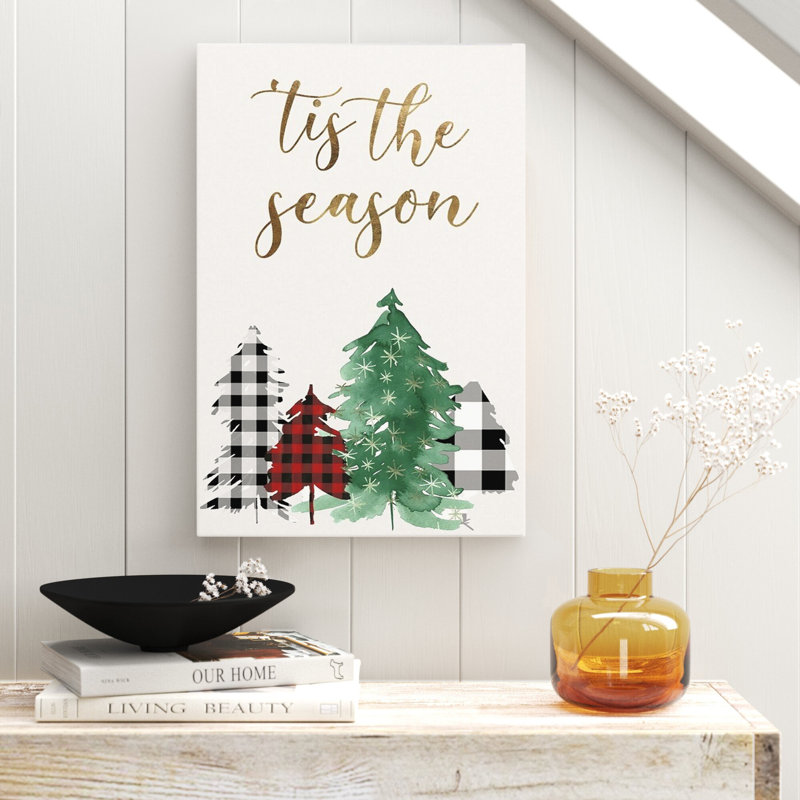 Christmas Time - reproduction d'art textuel sur toile, H 18 po x l 12 po x P 1,25 po, Toile tendue