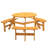 6-Person Circular Outdoor Wooden Picnic Table For Patio, Backyard, Garden, DIY W/ 3 Built-In Benches, 1720Lb Capacity --185905111