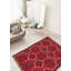 Tapis rouge en laine noué à la main