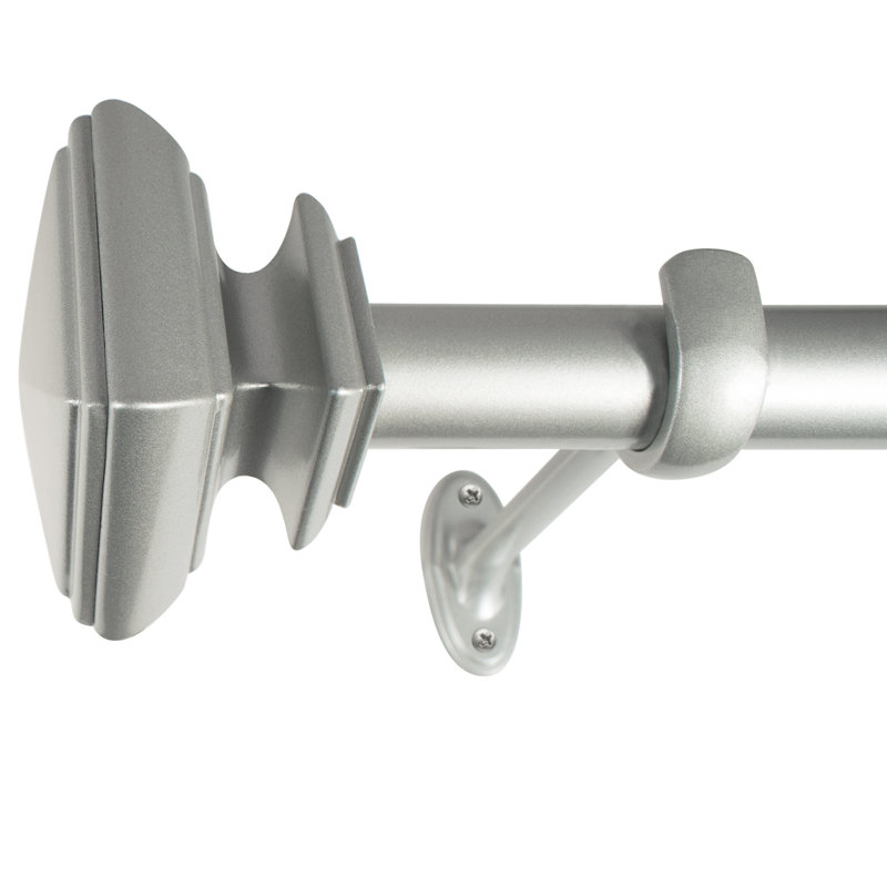 Tringle à rideaux simple réglable en métal Fleurette, l 18 po - 36 po, Nickel