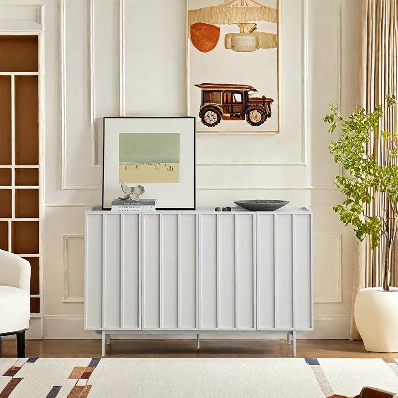 Buffet de style crème, Blanc / Blanc