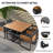 9-Pieces Premium Acacia Wood Patio Dining Set with Cushions, 4 Cushioned Chairs & 4 Ottomans & 1 Square Table-1168485045
