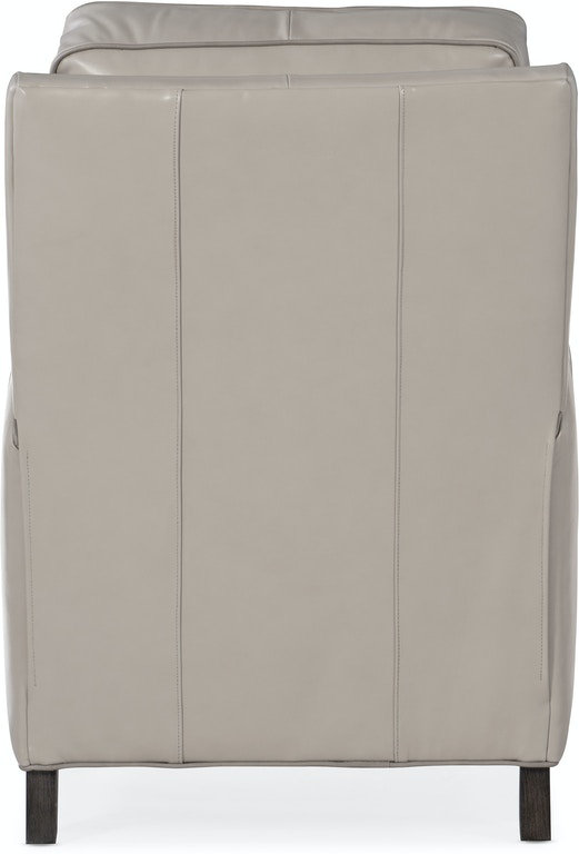 Yorba Leather Armchair, Aline Light Gray Stonewash Genuine Leather, Cobblestone, Push Back