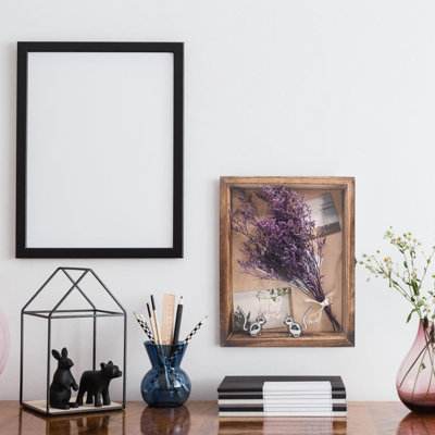 Shadow Box Frame 11X14, Wood Display Boxes With Linen Back - Large Shadow Box With Paulownia Wood And Real Glass Cover For Wall Or Tabletop Display