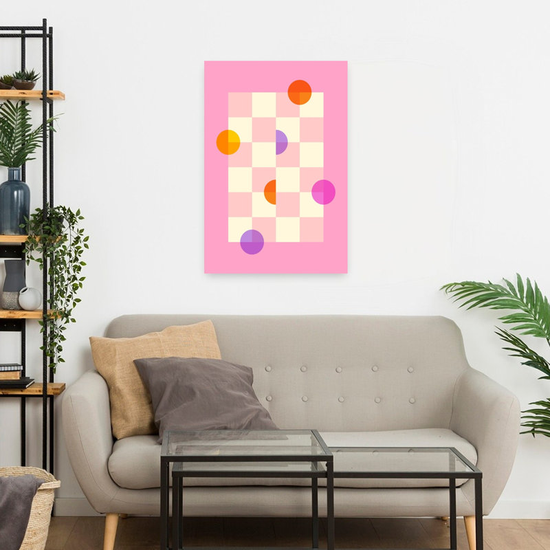 «Lunar Play», art mural moderne coloré, H 24 po x l 16 po