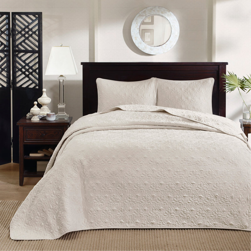 Ensemble de couvre-lit réversible crème grand, Crème, crème