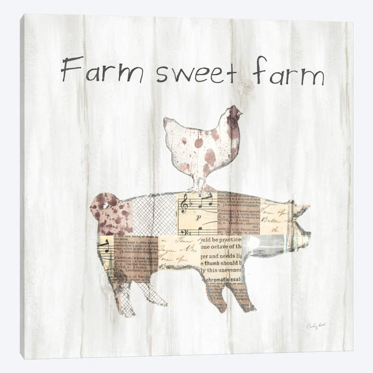 « farm family vii », impression sur toile, H 12 po x l 12 po x P 1,5 po, Toile tendue, Pas de tapis