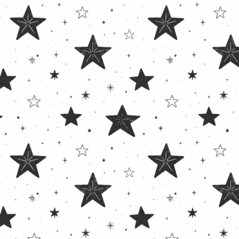 Papier peint adhésif noir et blanc à motif d'étoiles adhésives amovibles l 23,6 po x H 118 po Peel and Stick