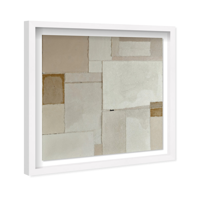 Vanilla II Shadowbox Abstract Print by Oliver Gal, Black Frame, 12 x 12, 17.5"H x 17.5"W, White Shadowbox