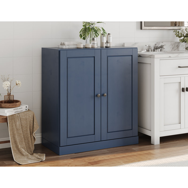 Palace Imports 100% Solid Wood Short Bathroom Linen Cabinet with Doors & Drawers, Adjustable Shelves, Modular Bathroom & Laundry Storage Cabinet, 32" W x 35.75" H