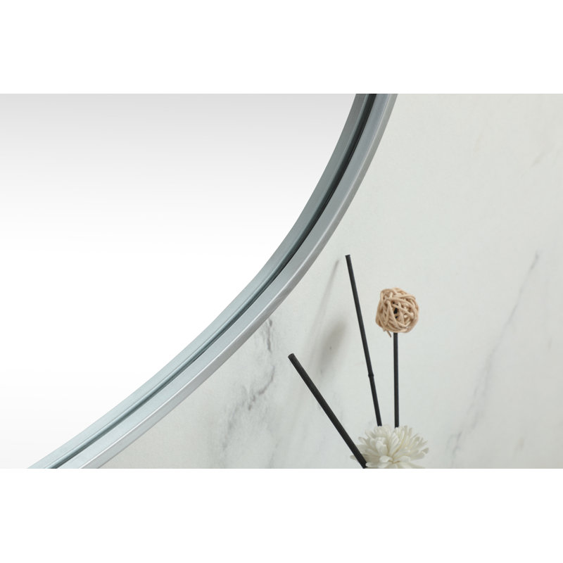 Bertin Metal Oval Wall Mirror, Silver, 48"  x 30" 