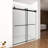 56"-60"W X 76"H Frameless Shower Door, Double Sliding Shower Door, 3/8'' (10Mm) Clear Tempered Glass Shower Enclosure With Square Rail,Double Side Easy Clean Coat,Brushed Nickel Finished With Buffer-111680098