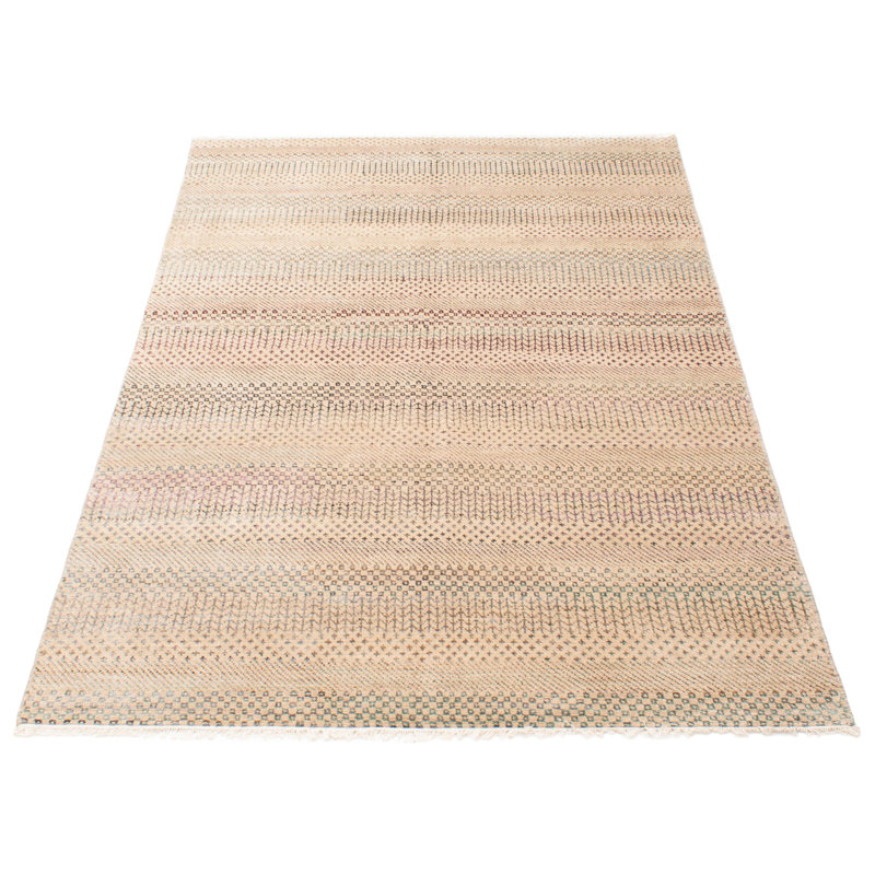 Tapis en soie brun ombre 5 pi 9 po x 8 pi 11 po