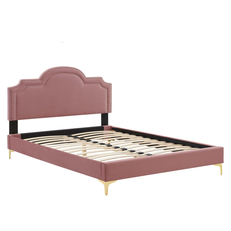 Modway Aviana Performance Velvet Bed, Dusty Rose, Full