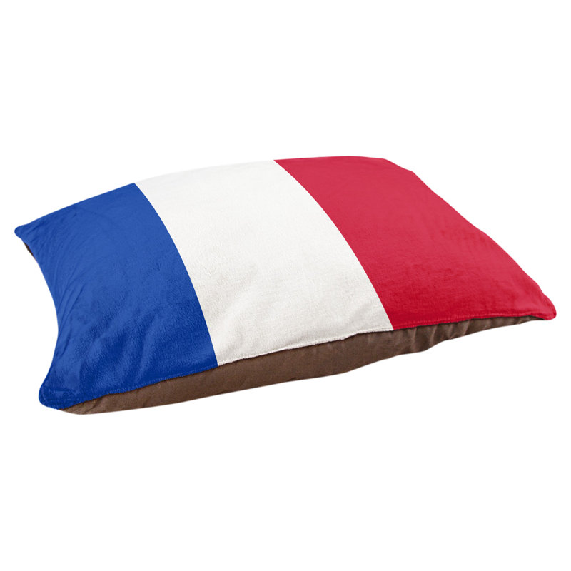 Coussin pour chien hockey Las Vegas, Petit (l 28 po x P 18 po x H 9,5 po), Bleu / blanc / rouge