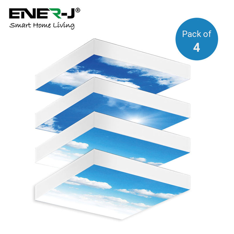 SKY Cloud LED Panel 2D version, 60x60cms, 40W (4 pcs set) + 4 x Foldable Surface Mounting Frames
