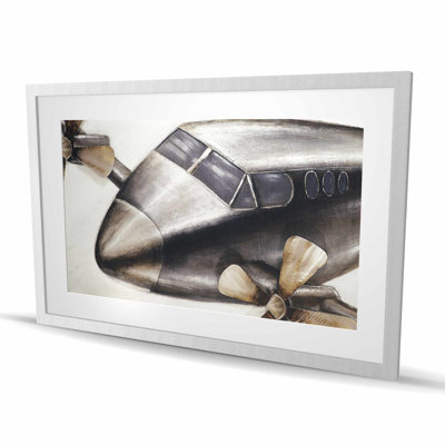 Avion en plein vol - Bureau de l'aviation, reproduction encadrée