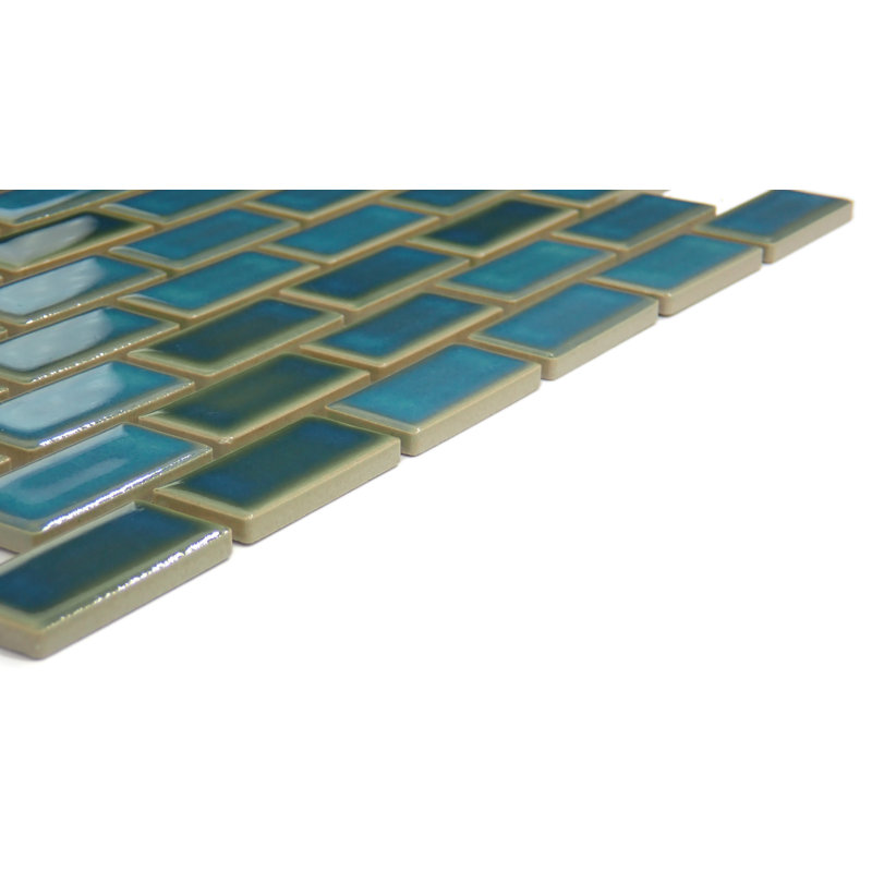 Afloat™ 11" x 12" Porcelain Mosaic Sheet in Teal