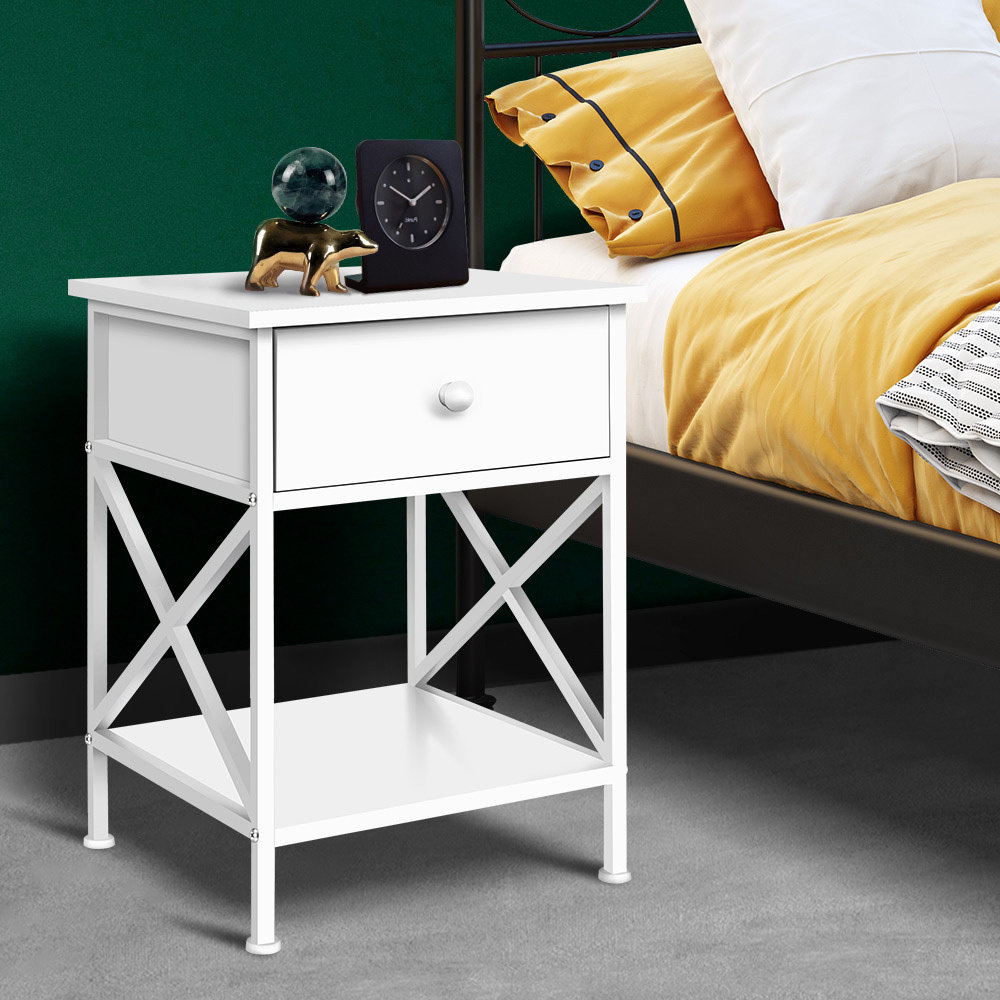 Vintage Wooden Bedside Table Nightstand