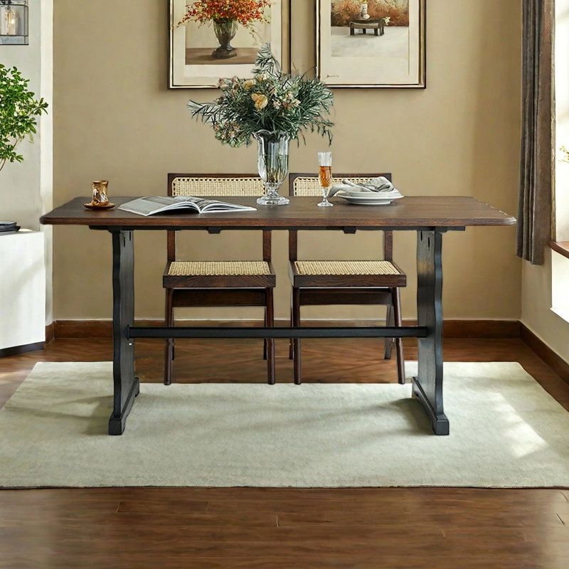 French vintage dining table, 29.53"H x 55.12"L x 27.56"W