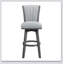 Ensemble de 2 chaises à hauteur grise avec siège pivotant et tissu capitonné revêtu de bois massif de style gris