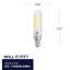 2,5 watts (25 watts équivalents), ampoule à DEL T6 à intensité variable, culot E12 / candélabre (2700K) 