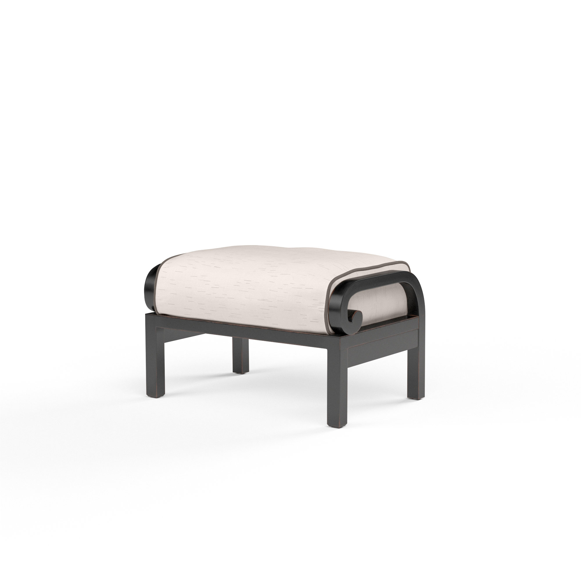 Monterey Outdoor Ottoman with Sunbrella® Cushion, Canvas Natural Sunbrella® Canvas
