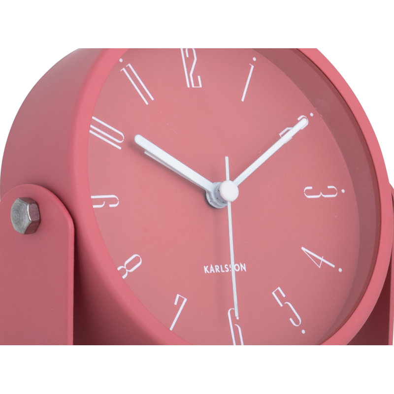 Numerical Iron Mechanical Alarm Tabletop Clock, Red