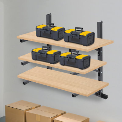 2Pack Container Shelving Bracket Set, 3-Tier Shelf Bracket, Cargo Container Storage Shelf Brackets