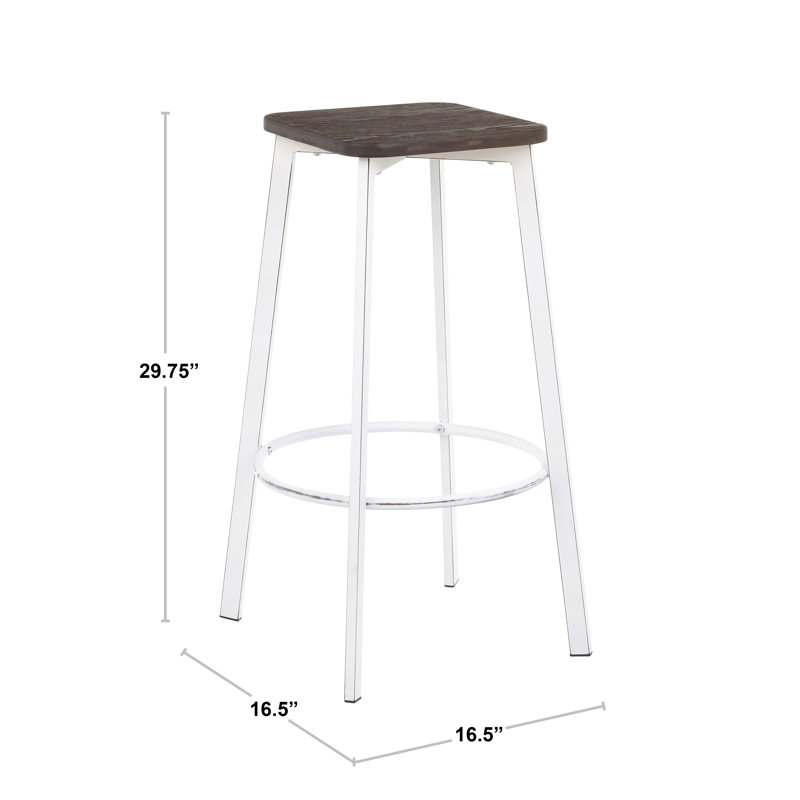 Palermo Counter Stool with Metal Frame, White/Espresso